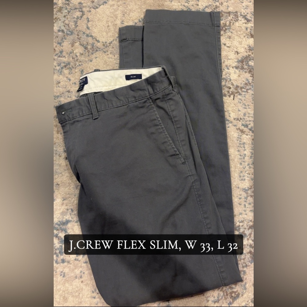 J. Crew Flex Slim Gray Chinos